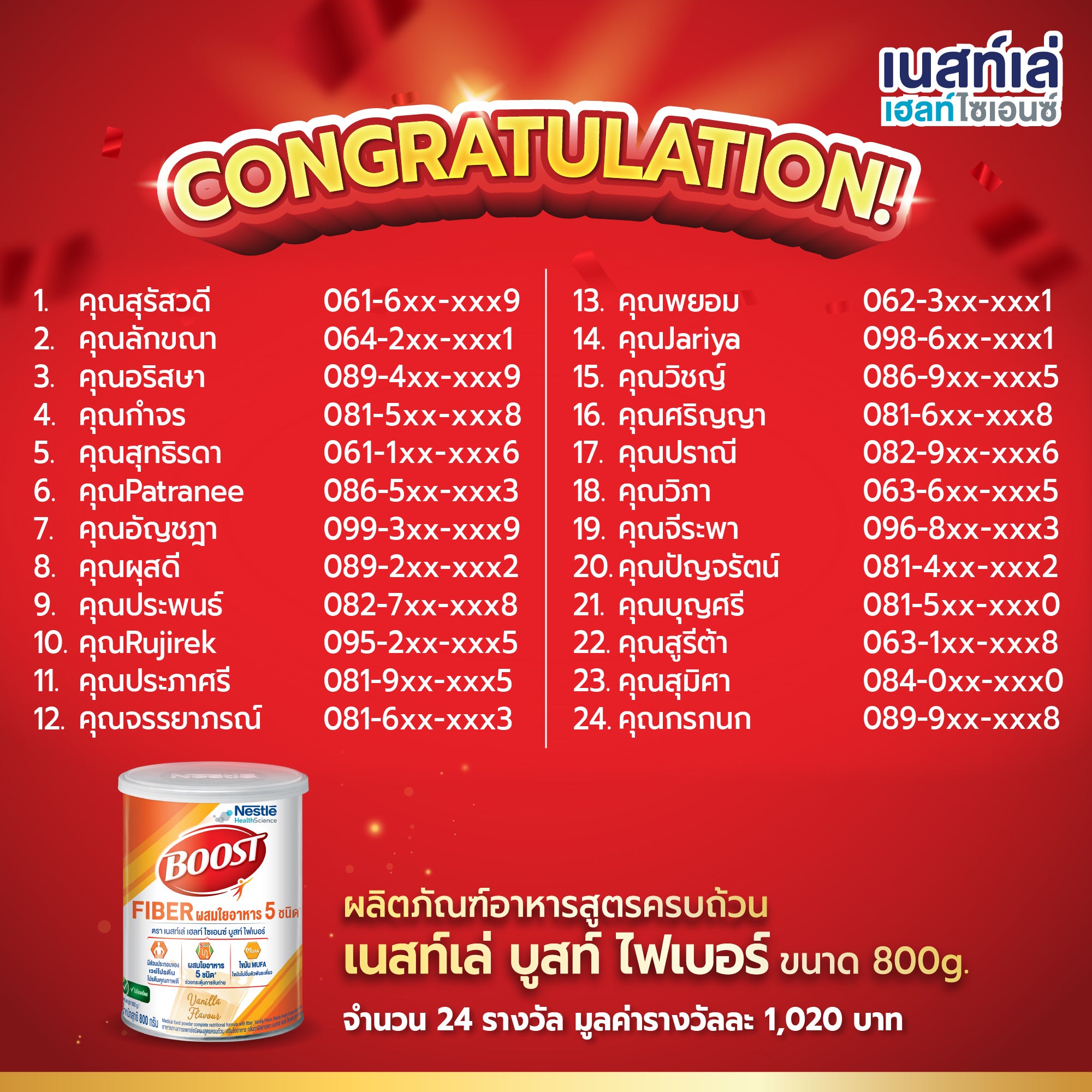 Boost Optimum, Boost Care, Boost Fiber, โปรตีนเวย์ โพรไบโอติก น้ำตาล ใยอาหาร